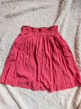 Faded Glory Coral Pink Smocked Waist Circle Skirt